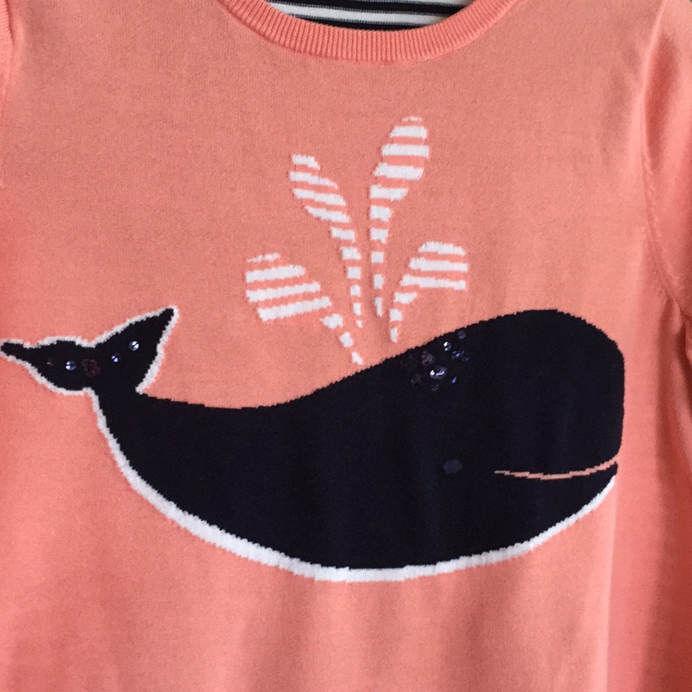 Crown & Ivy whale sweater w/ striped back. Size XS - Picture 2 of 6